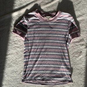 hippie rose pink striped shirt